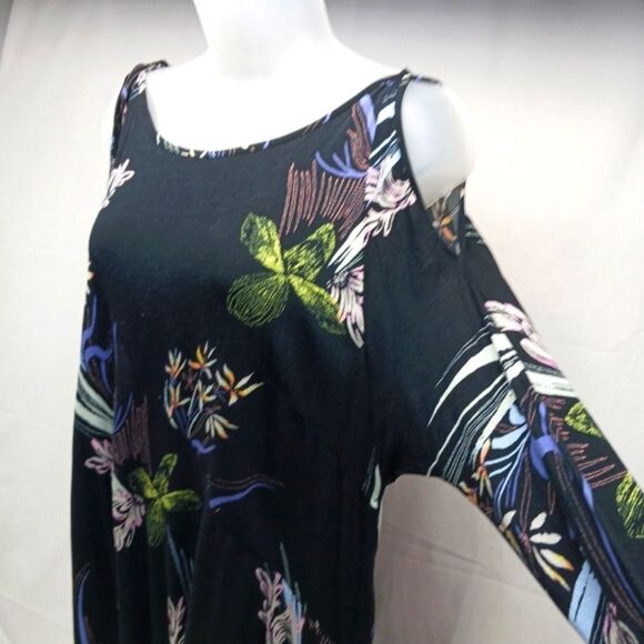 Free People Clear Skies Cold Shoulder Tunic Dress Women's S/P. Bell Shape Black. - Picture 3 of 10